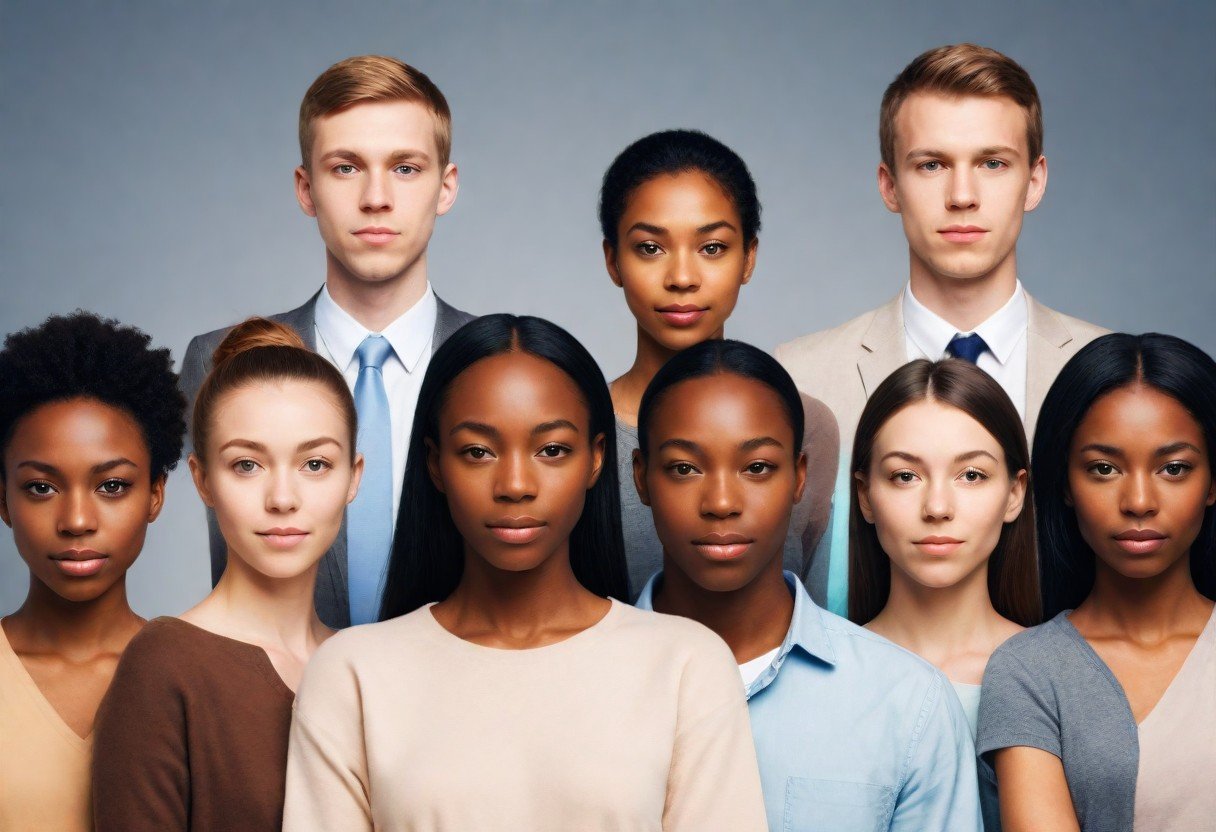 pikaso texttoimage a picture of five people containing different race